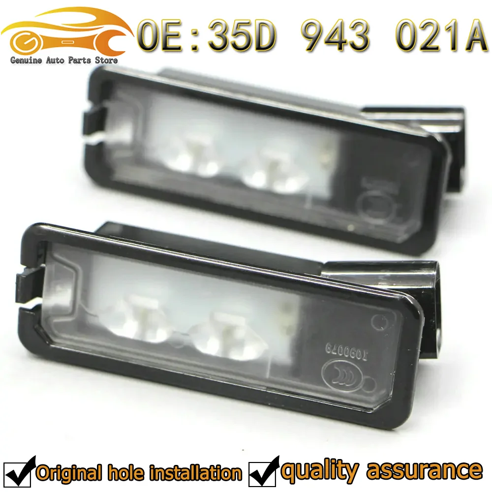 2Pcs 35D943021A 1K8943021C LED License Plate Light for Beetle Golf MK7 Passat B7 Eos CC Scirocco 35D 943 021 A