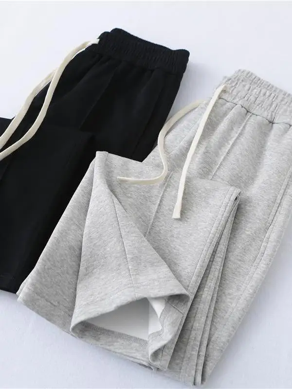 

Retro Simple! 3D Tailoring! Spring Men's Color Versatile Straight Leg Drapey Sports Casual Pants Sweatpants Trendy