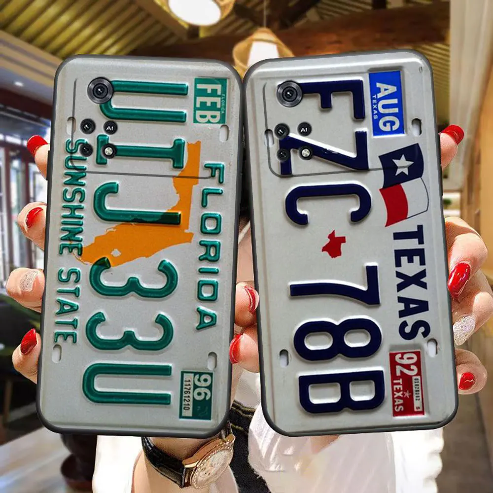 

Retro Vintage Old Type License Plate Phone Case For Xiaomi 14 13 13T 12 12T 11 11T 10T 8 SE POCO F6 F5 F4 M5 M4 M3 X4 X3 GT Case