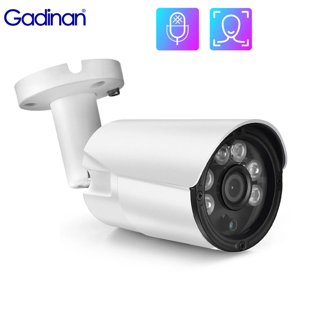 

Gadinan 5MP 4MP IP Camera Face Detection Outdoor Waterproof H.265 CCTV Bullet Camera Night Vision P2P Motion Detection PoE 48V