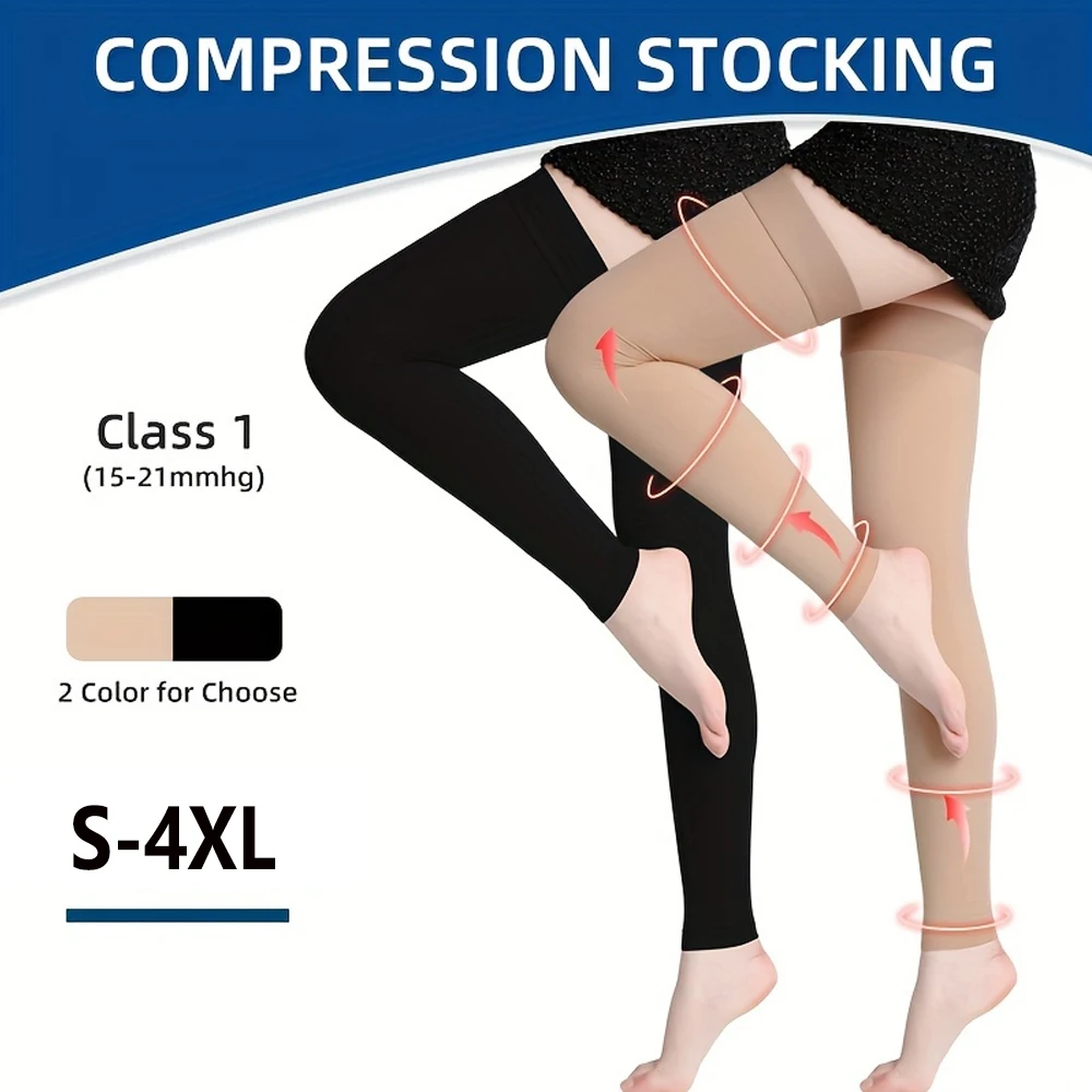 

Компрессионные чулки-ботфорты с открытым носком и силиконовой лентой для женщин и мужчин, укрепляющие, 20-30 мм рт. ст., для поддержки голеней при варикозном расширении вен