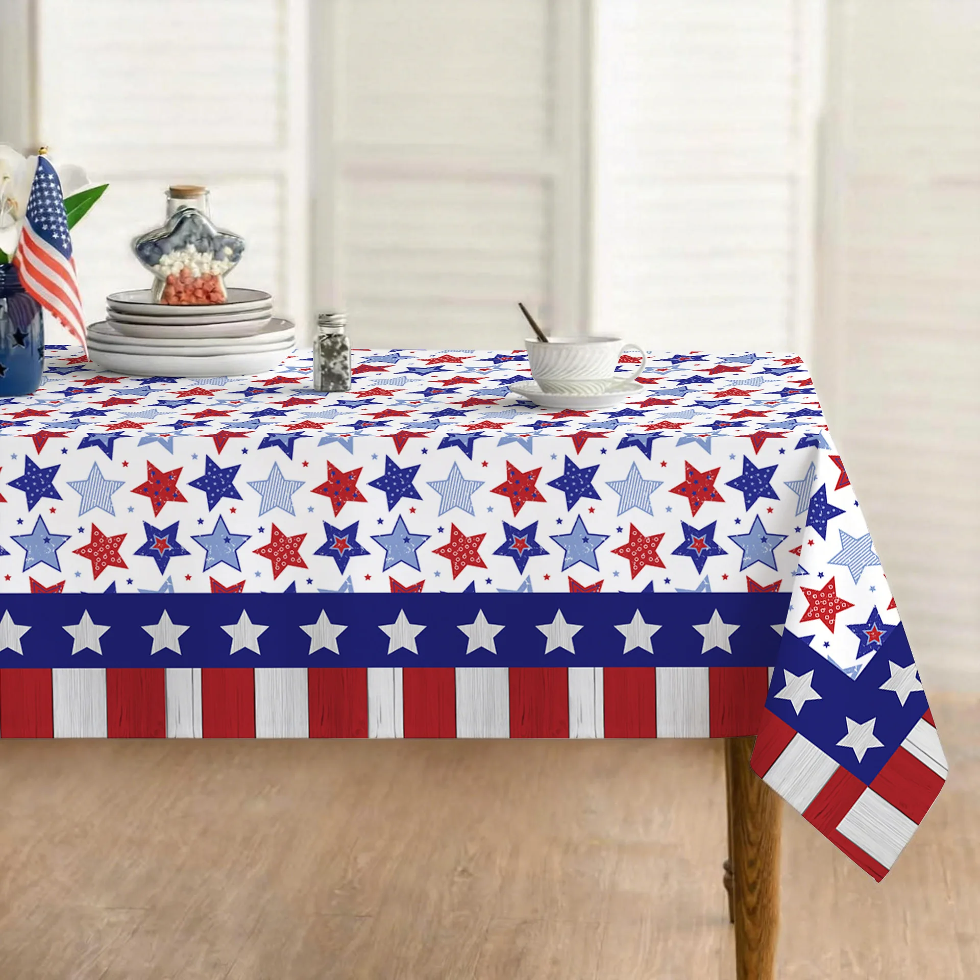 American Independence Day Decoration Tablecloth Polyester Festival 250/semiquincentennial Decoration Table Cloth Rectangle Cloth
