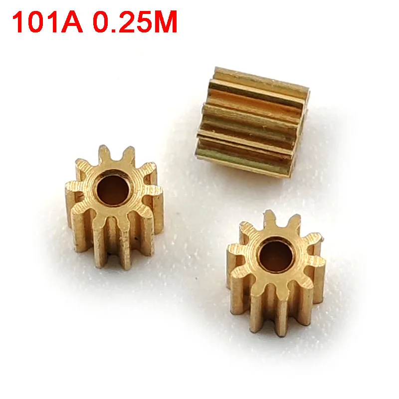 101A 0.25M Pinion 10 Teeth 3mm OD Mechanical Small Modulus Gear Metal Copper Hole 1mm Tight Match