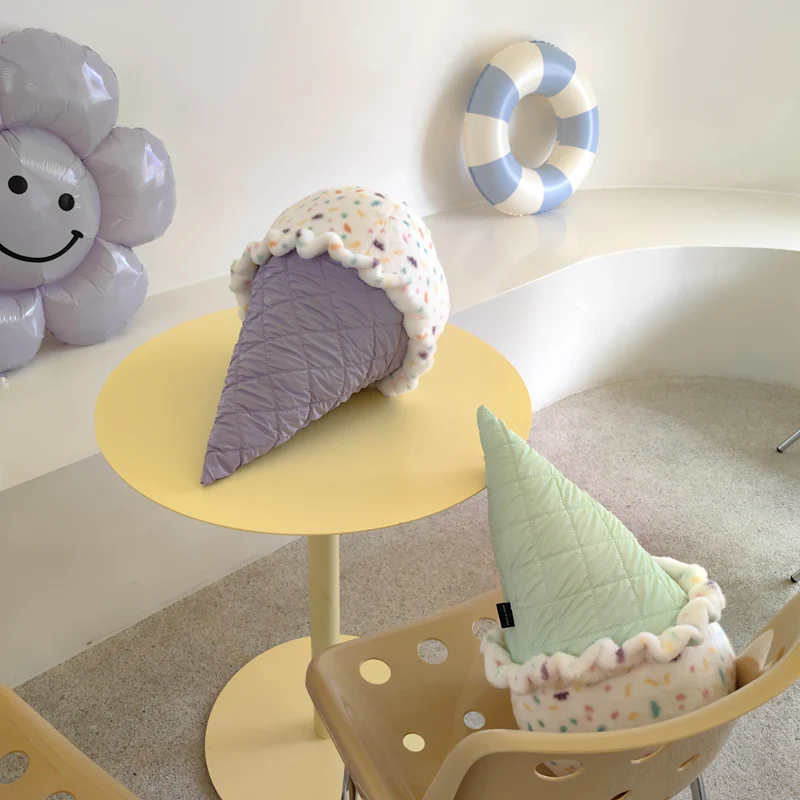 Juguete de peluche de cono de helado de verano, muñeca Kawaii para decoración de habitación, regalo de cumpleaños para niños y niñas