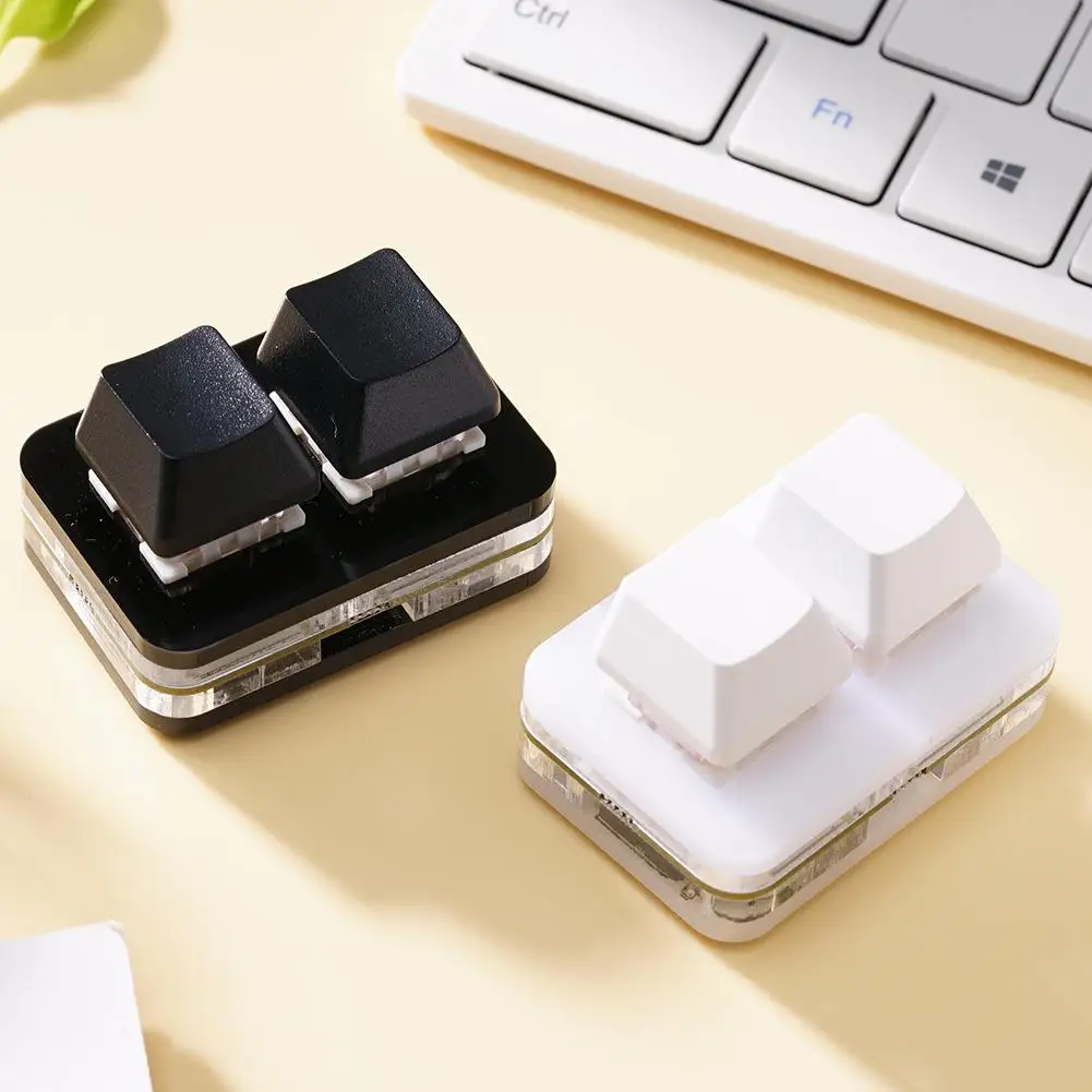 2 Keys Macro Programming Mini Keyboard For Photoshop Gaming Hotswap Programming Keypad Copy Paste Support RGB Effect