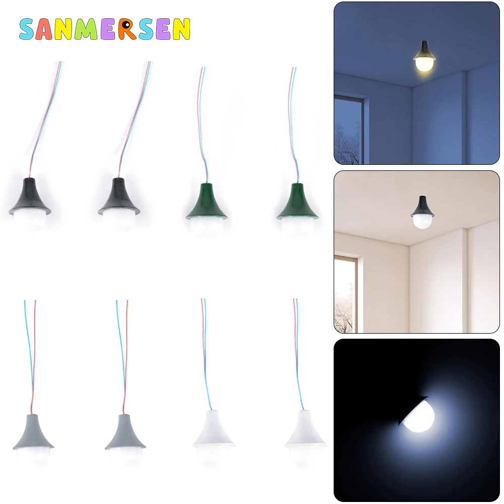 10Pcs Warm White Model Street Lights 1:87/1:100/1:150 Scale Layout Lamppost Railway Train Garden Diy Scenery Led Ceiling Lamp