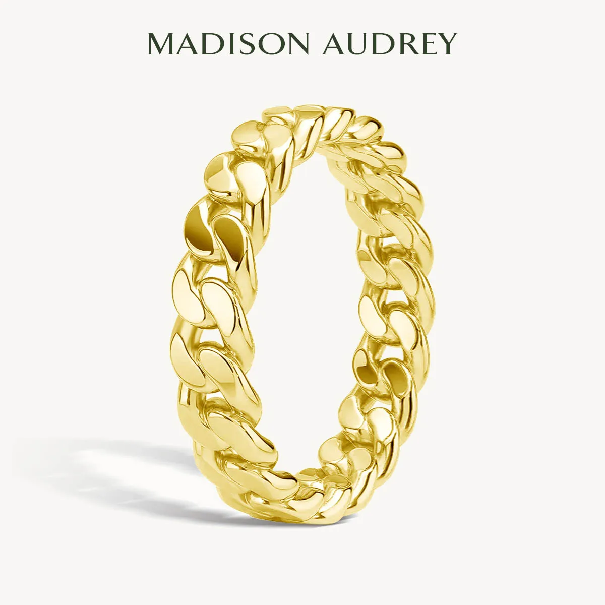 

Madison Chunky Chain Ring 14K Gold Filled Vintage Woven Link Design Unisex Minimalist Jewelry Tarnish Resistant for Women Men
