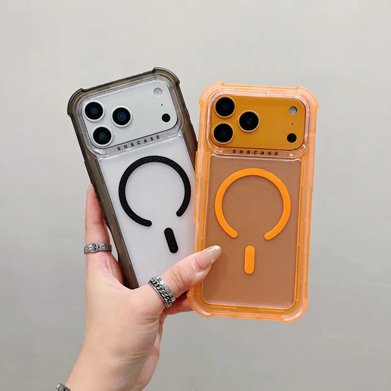 Anti-Kollisions-Airbag Mattiertes Drei-in-Eins Magnetisches Handy-Case · Für iPhone 17 Pro Max 13 14 15 16 Objektivschutz Vollschutz