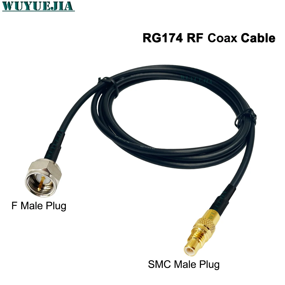RF Coaxial Cable RG174 F Male Female Jack to SMC Male Plug Adapter 50ohm Connector Line For Cellular and GPS Signal Distribution
