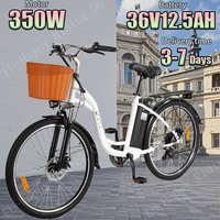 Electric Bike DYU C6 350W Motor 36V12.5AH Removable Lockable Battery E-Bike 26 Inch Tire With Basket City Electric Bicycle