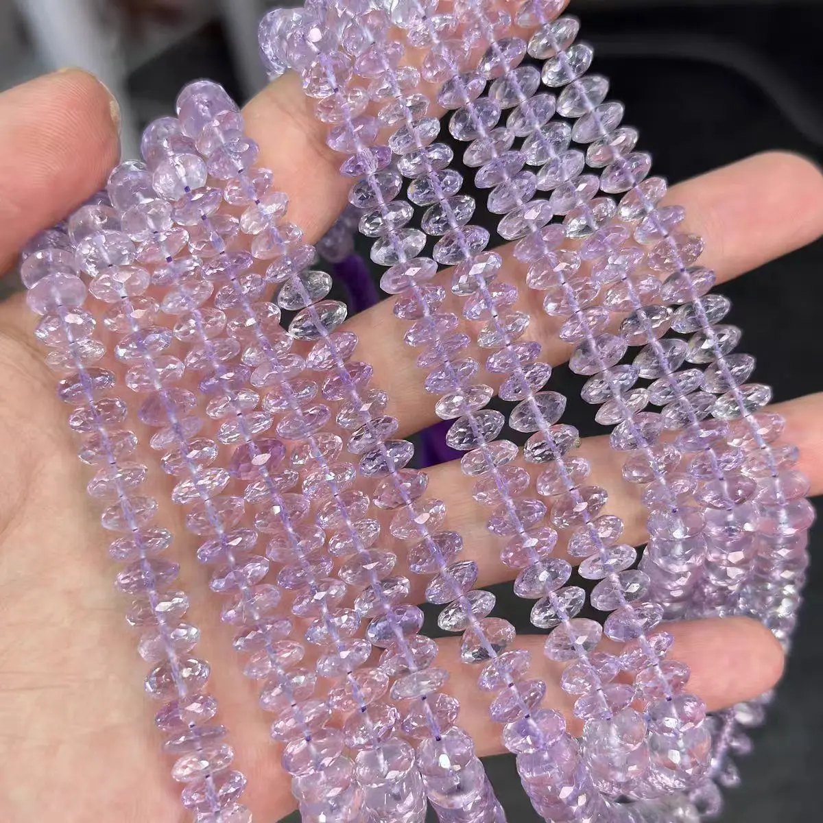 lavendel Amethist gefacetteerde roundelle 6-9mm natuur voor het maken van sieraden ketting 38cm FPPJ groothandel losse kralen