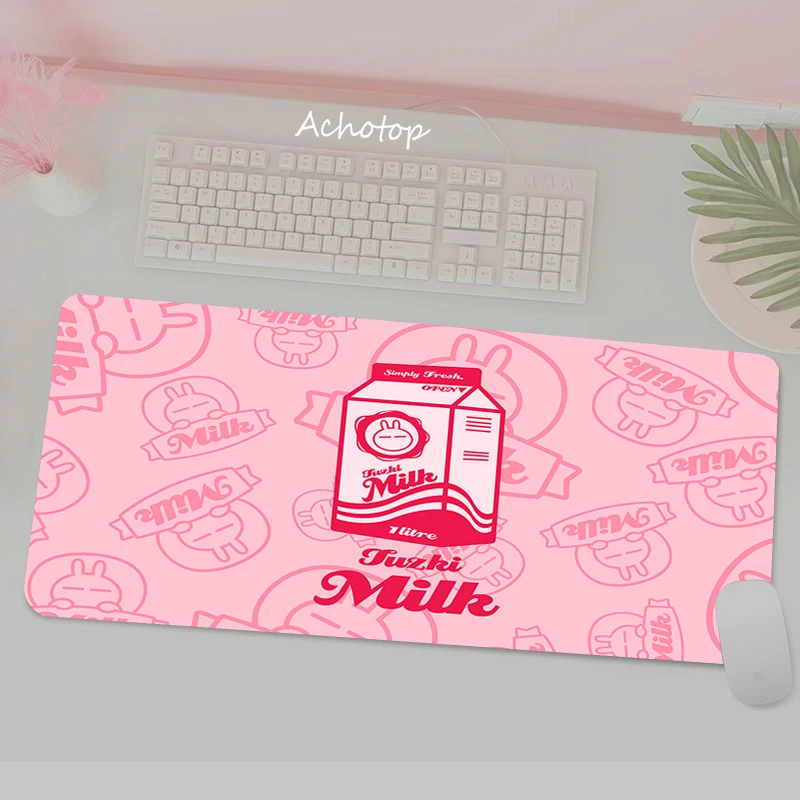 

700x300mm Strawberry Milk XL Lockedge Large cute Gaming Mouse Pad Computer Gamer Keyboard Mouse Mat Desk Mousepad for Desk Pad