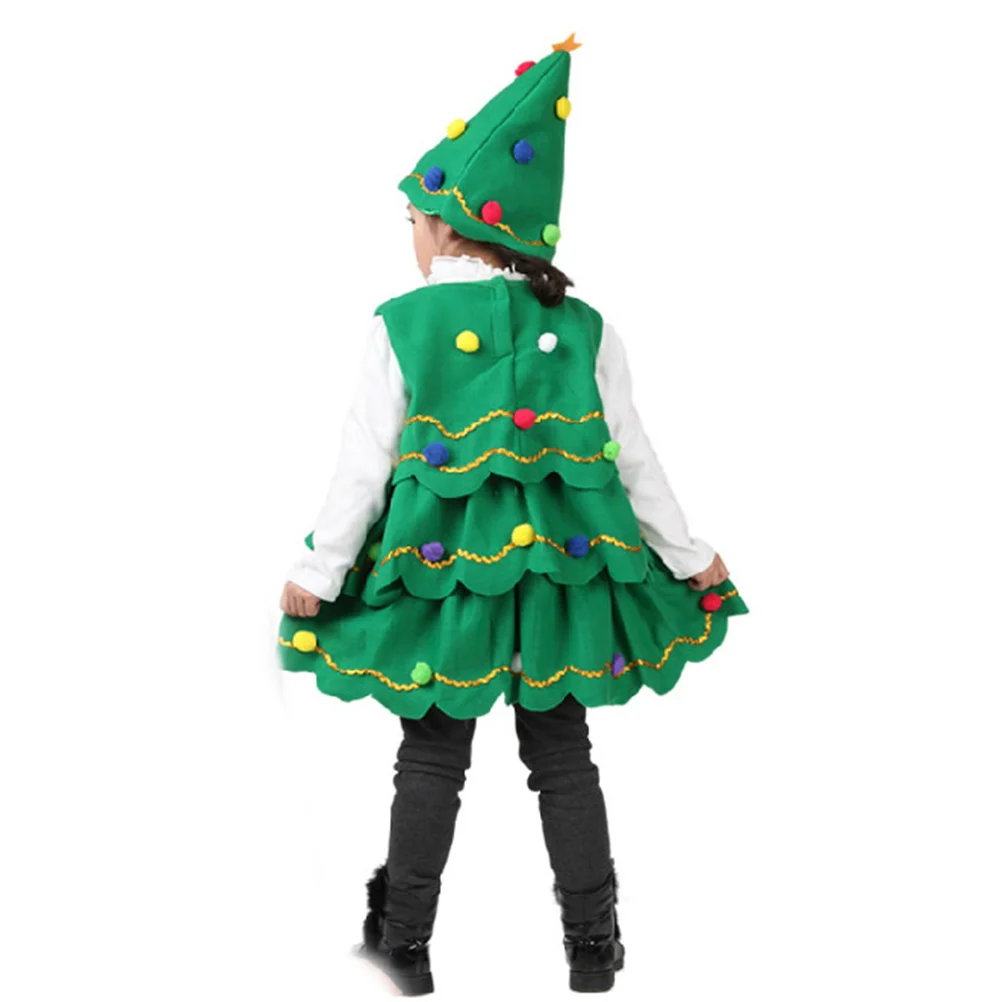 Stage Show Costume Costumes Children Cartoon Hat Boys and Girls Christmas Tree Dress