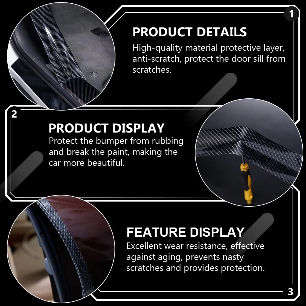 

1 Roll Car Door Sill Protector Strip Anti-Scratch Threshold Styling Sticker Non-Destructive Installation Wear Resistant Uv Proof