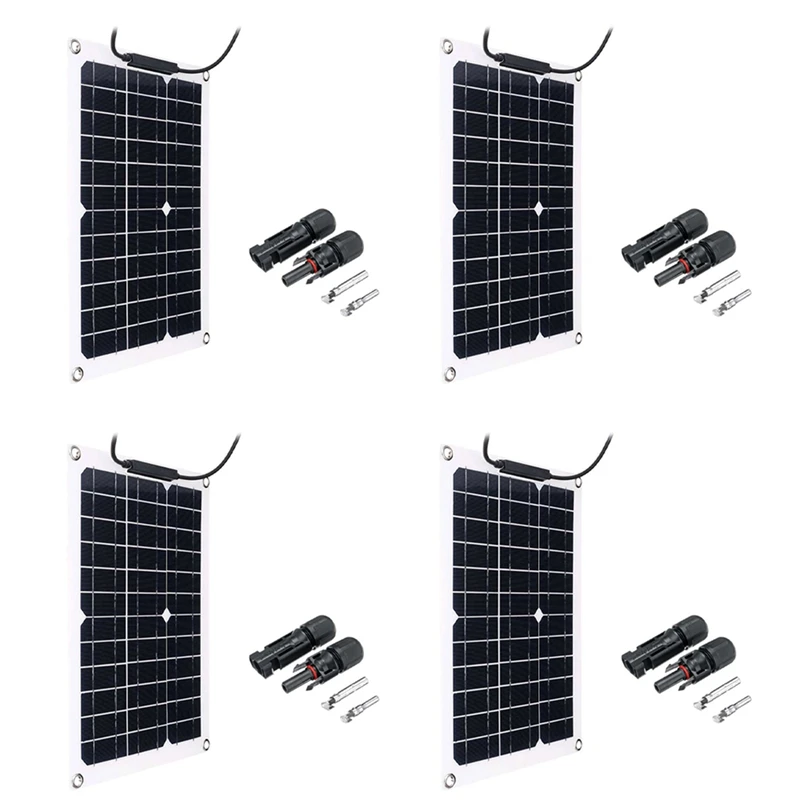 4X 30W Watt Portable Mono-Crystalline Solar Panel 18V RV Car Battery Charger