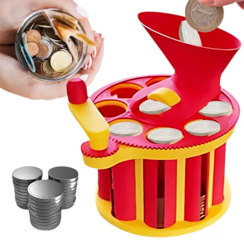 HAND-Cranked เหรียญ Organizer เครื่องคัดแยกเหรียญแบบพกพาความเร็วสูงการจัดการเงินอุปกรณ์เสริมสําหรับ Home Vending Arcade Store Checkout