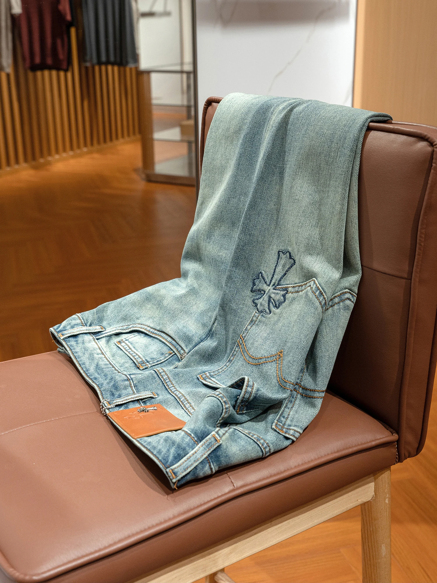 

Удобные дышащие мужские повседневные свободные джинсы прямого кроя из мягкой эластичной ткани, тонкие, модные джинсовые брюки для весны и лета