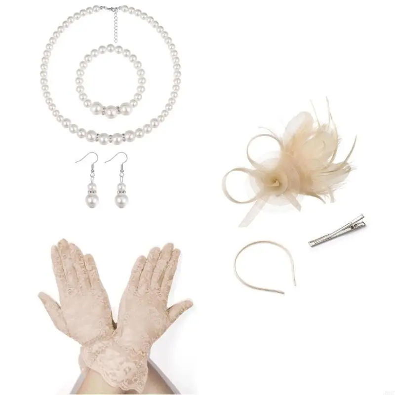 39BC Women's Necklace Earrings and Fascinator With Lightweight And Mesh Designs For Bridal Parties And Evening Event