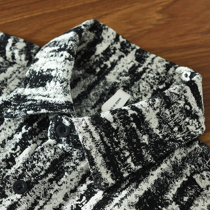 

New Designer Long Sleeved Snow Pattern Casual Cotton Brand Shirts For Men Comfortable Tops Clothing Camisa Masculina Chemise