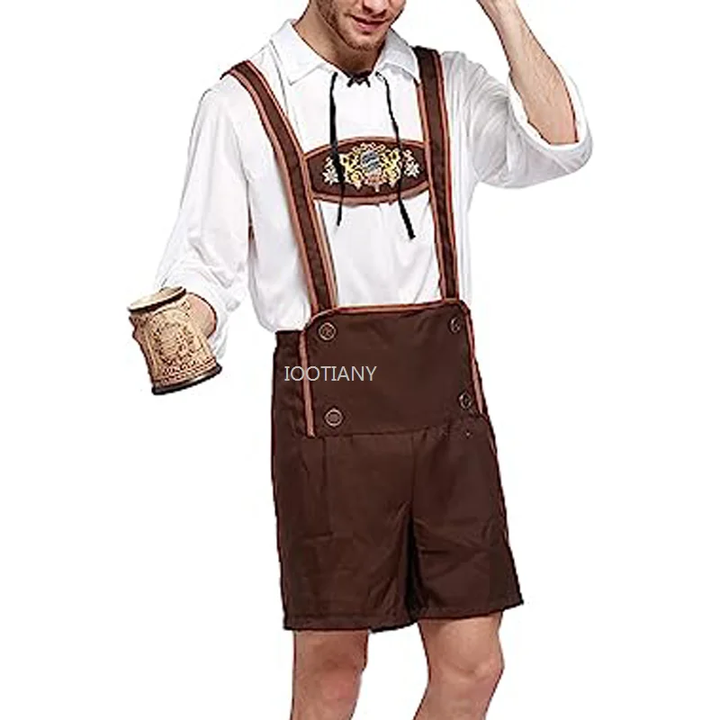 2024 Bavarian Men's Beer Costumes Munich Oktoberfest Costume German Halloween Adult Carnival Stage Performance Clothes