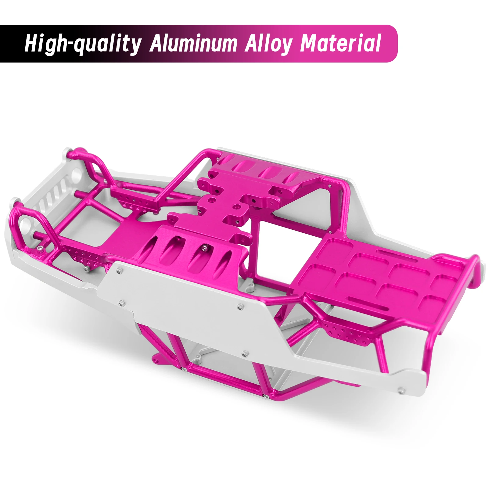 โครงรถ OGRC แบบมีโรลเคจ ทำจากอะลูมิเนียมอัลลอยด์ทั้งหมด + แชสซี + ตัวถัง สำหรับรถ Axial SCX24 Bronco JLU B-17 C10 ขนาด 1/24 รุ่นอัพเกรด