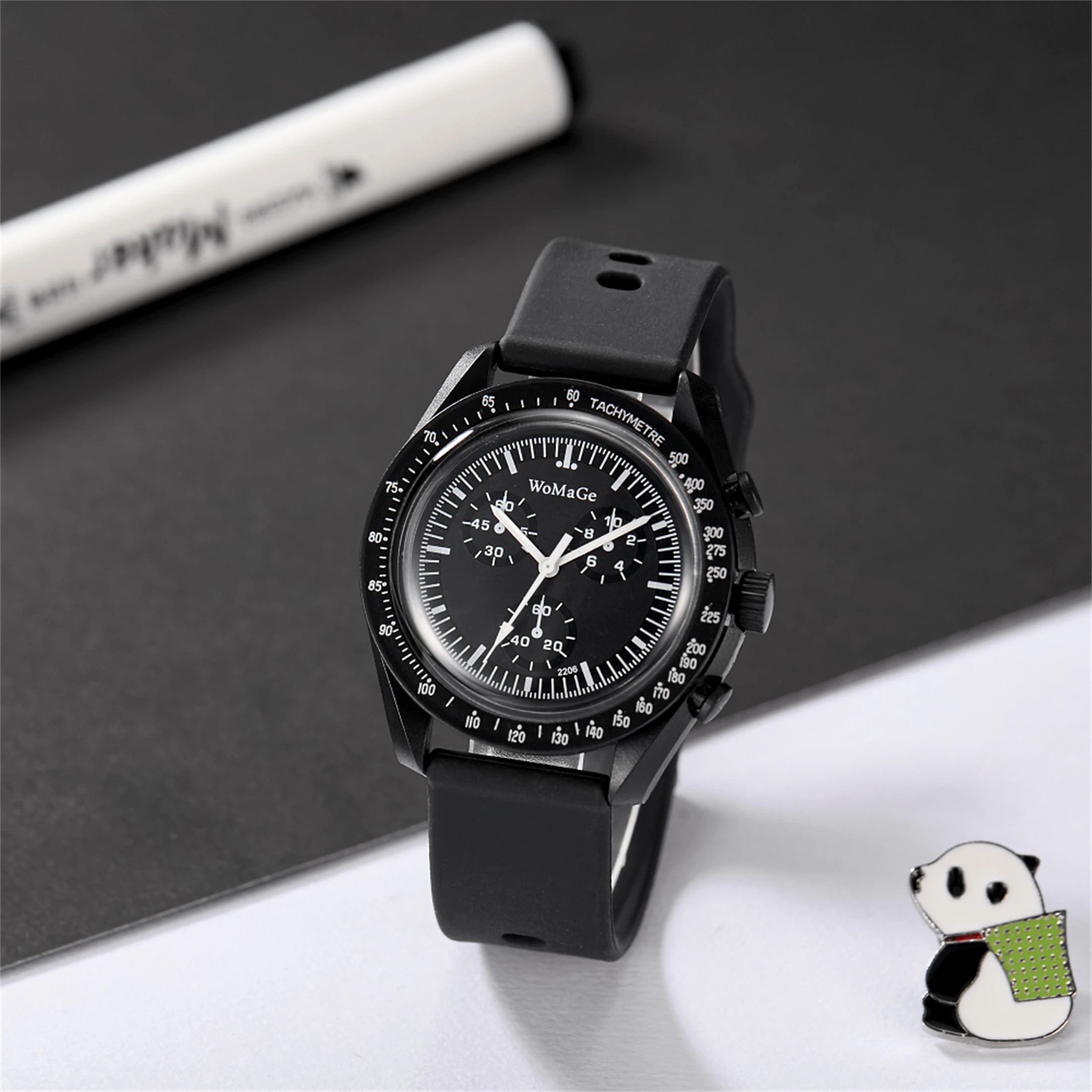 New women's watches leisure sports three-eye silicone men's seasonal student couple watches