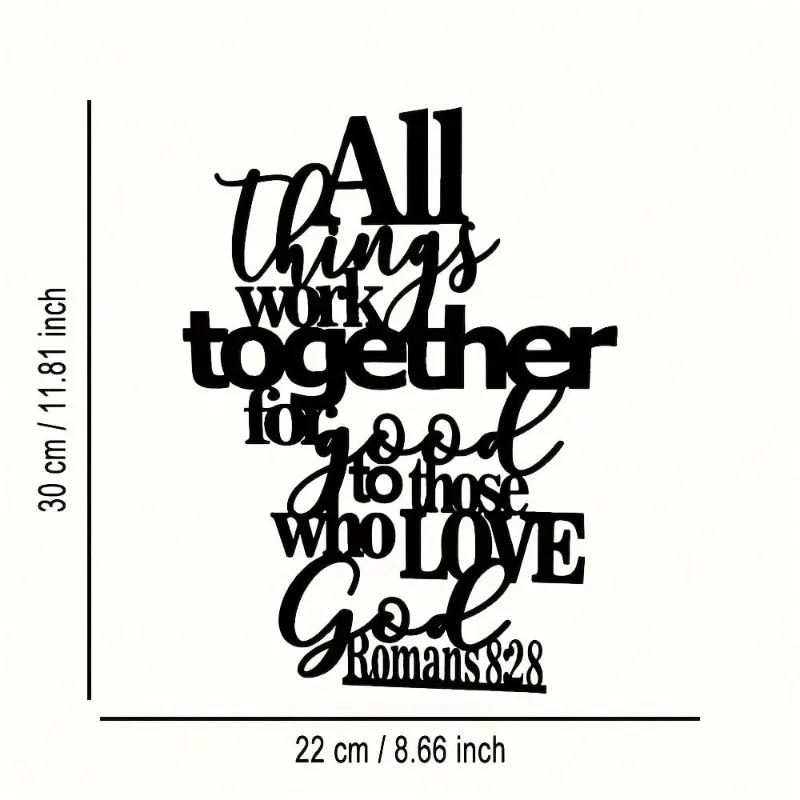 Romans 8:28 Christian Bible Verse Metal Wall Art 3