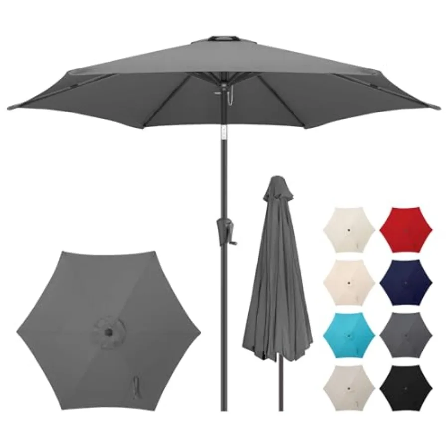 

7.5FT Outdoor Patio Umbrella - Table Umbrella Waterprool UV Protection, Sombrillas de Patio with Push Button Tilt, Sun Umbrella