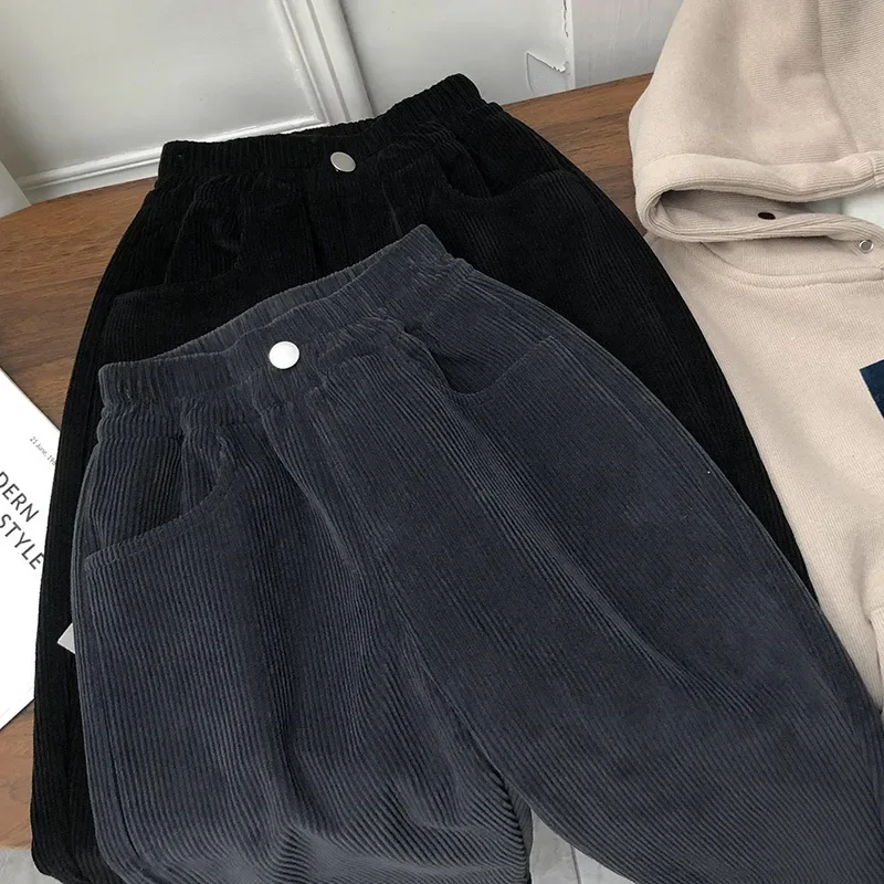 

Boys Pants Autumn and Winter 2023 Children Autumn Corduroy Pants Cashmere Baby Korean Style Plus Cashmere Casual Pants