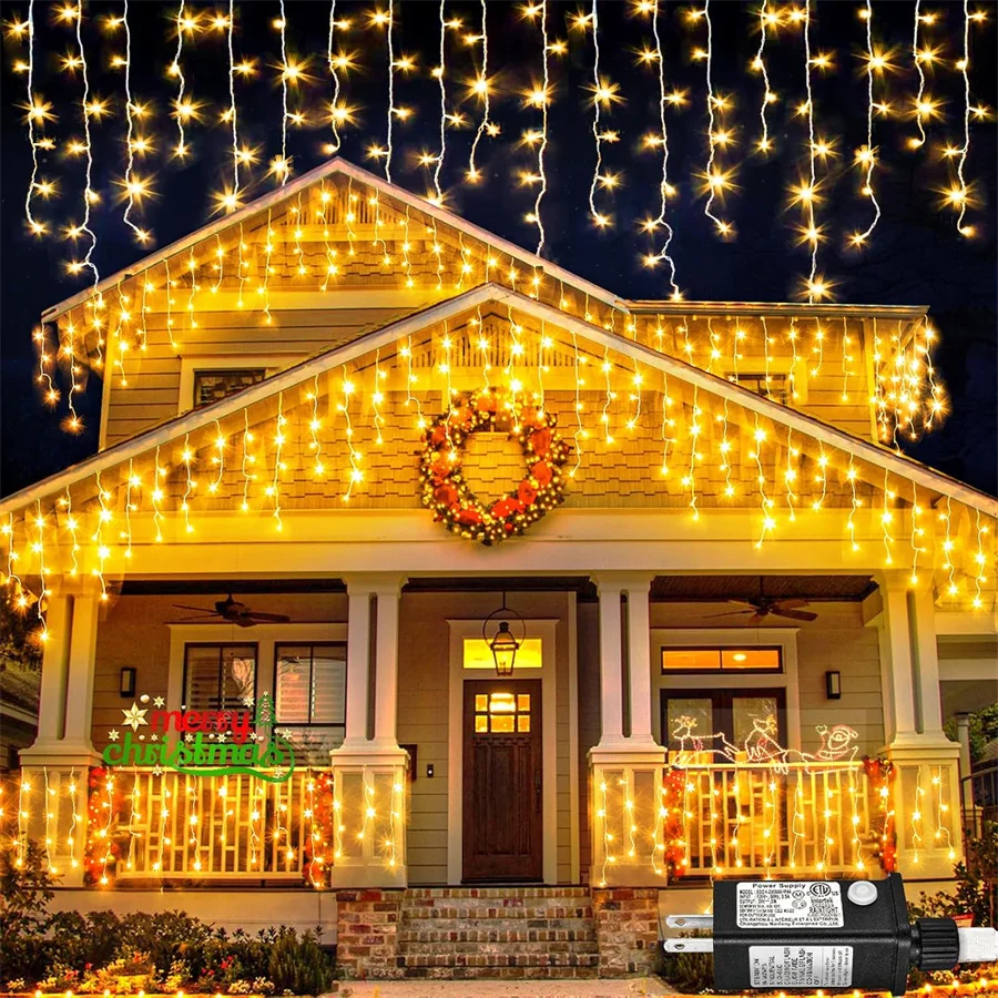 

30M 1200 LED Icicle String Light Outdoor Christmas Icicle Light DC24V Plug IN Window Curtain Fairy Light for Party Wedding Decor