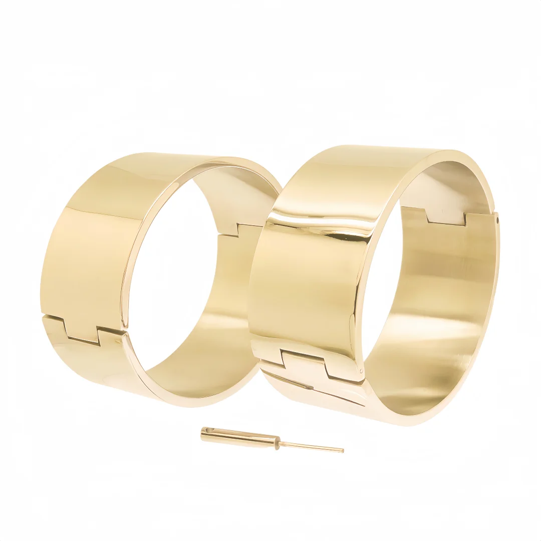 

Золотые манжеты на щиколотке из нержавеющей стали, запираемый браслет, браслеты раба, ювелирные изделия