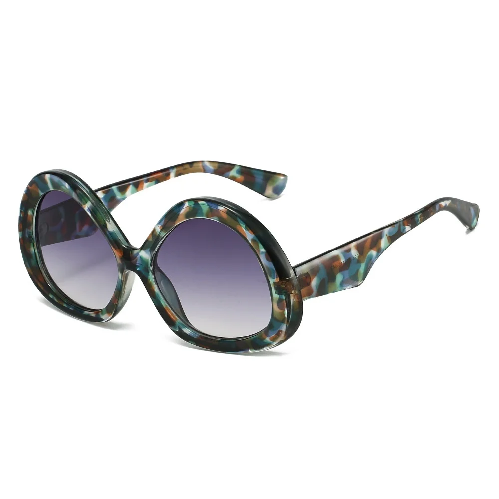 جديد فاخر ليوبارد التدرج البيضاوي النساء النظارات الشمسية 2025 ريترو شخصية الشرير الهيب هوب نمط الرجال نظارات شمسية UV400