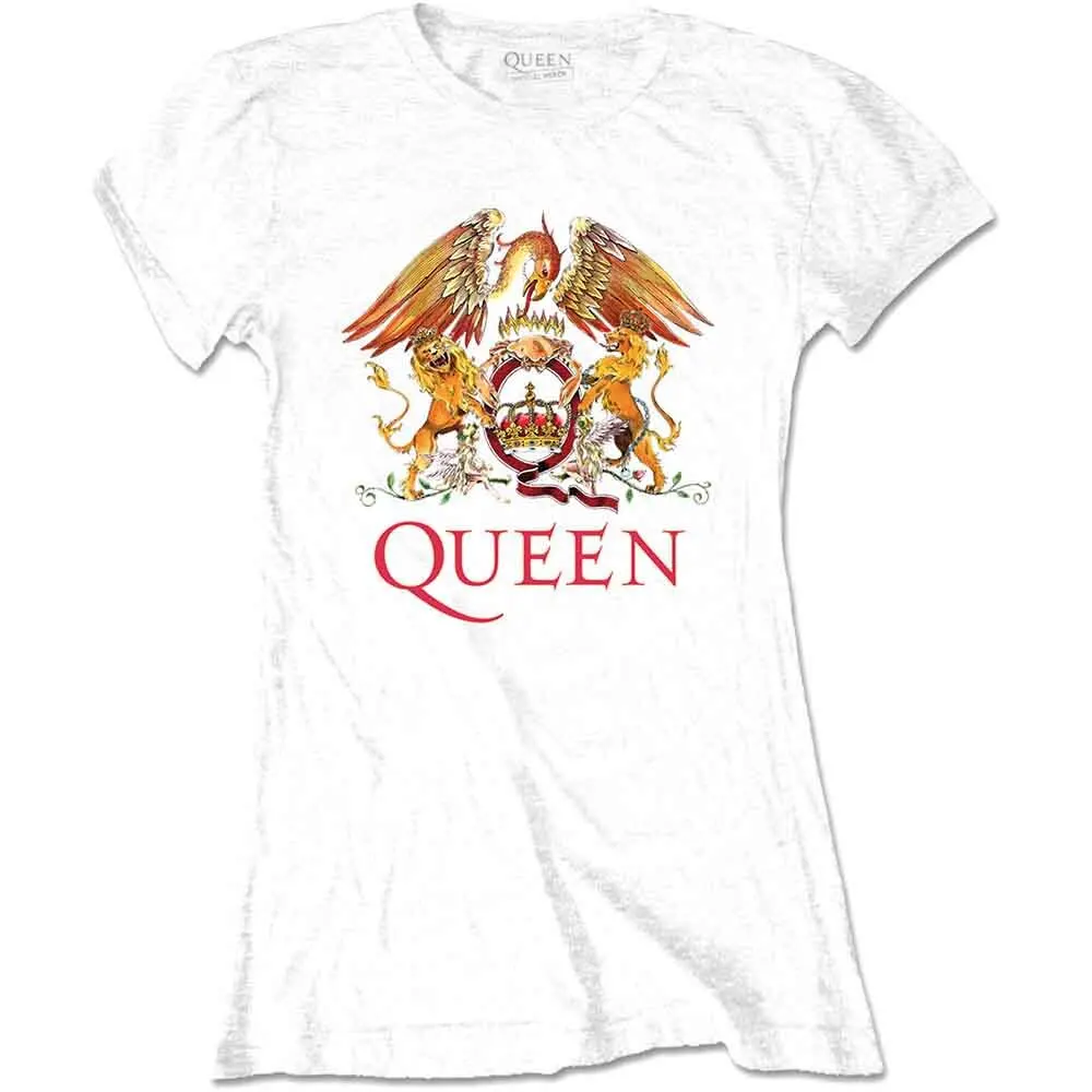 Классическая футболка Rockoff Trade Damen Queen Crest, белая, X-Large