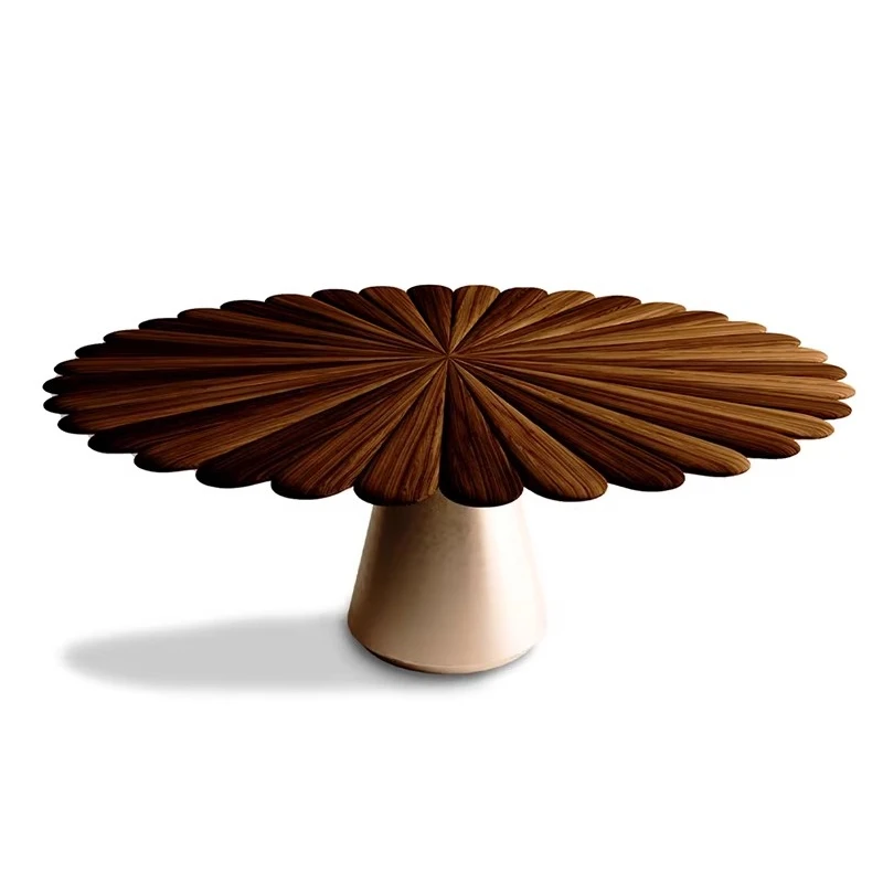 

North American black walnut dining table all solid wood Italian dining room furniture light luxury designer high-end brass large