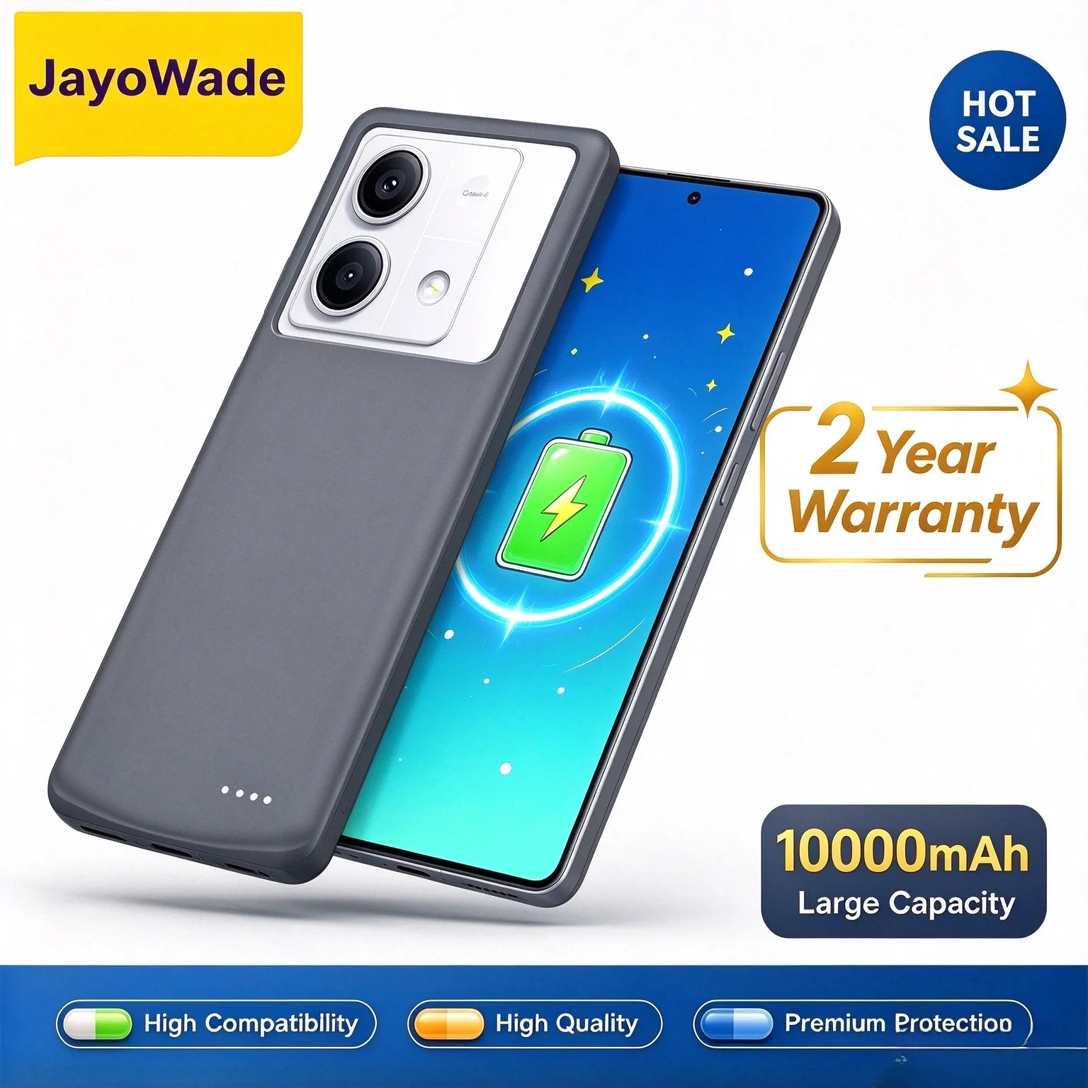 10000mAh For Xiaomi Redmi Note 13 14 Pro Note 13 Pro+ Note13 5G External Battery Cases Charger Power Bank Cover Case