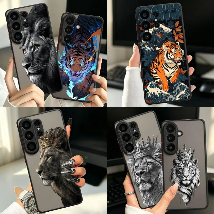 Tiger Tames Tide Case for Samsung Galaxy S26 S21 S25 Ultra Note 20 Ultra 10+ S24 Plus S20 FE S22 S23 FE Funda Back Phone Cover