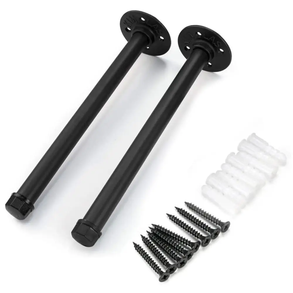 

Комплект из 4 черных железных настенных полок-держателей для тяжелых нагрузок, высококачественная отделка, для хранения, в индустриальном стиле