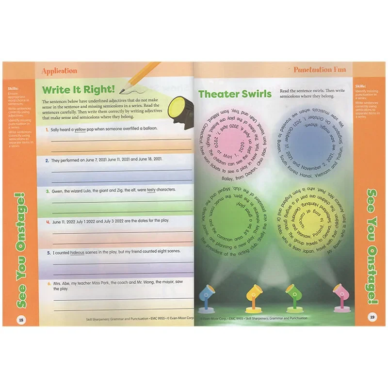 Evan-Moor Skill Sharpeners Grammar and Punctuation Grade 5 Workbook,aged 9 10 11 12, English book 9781629388731
