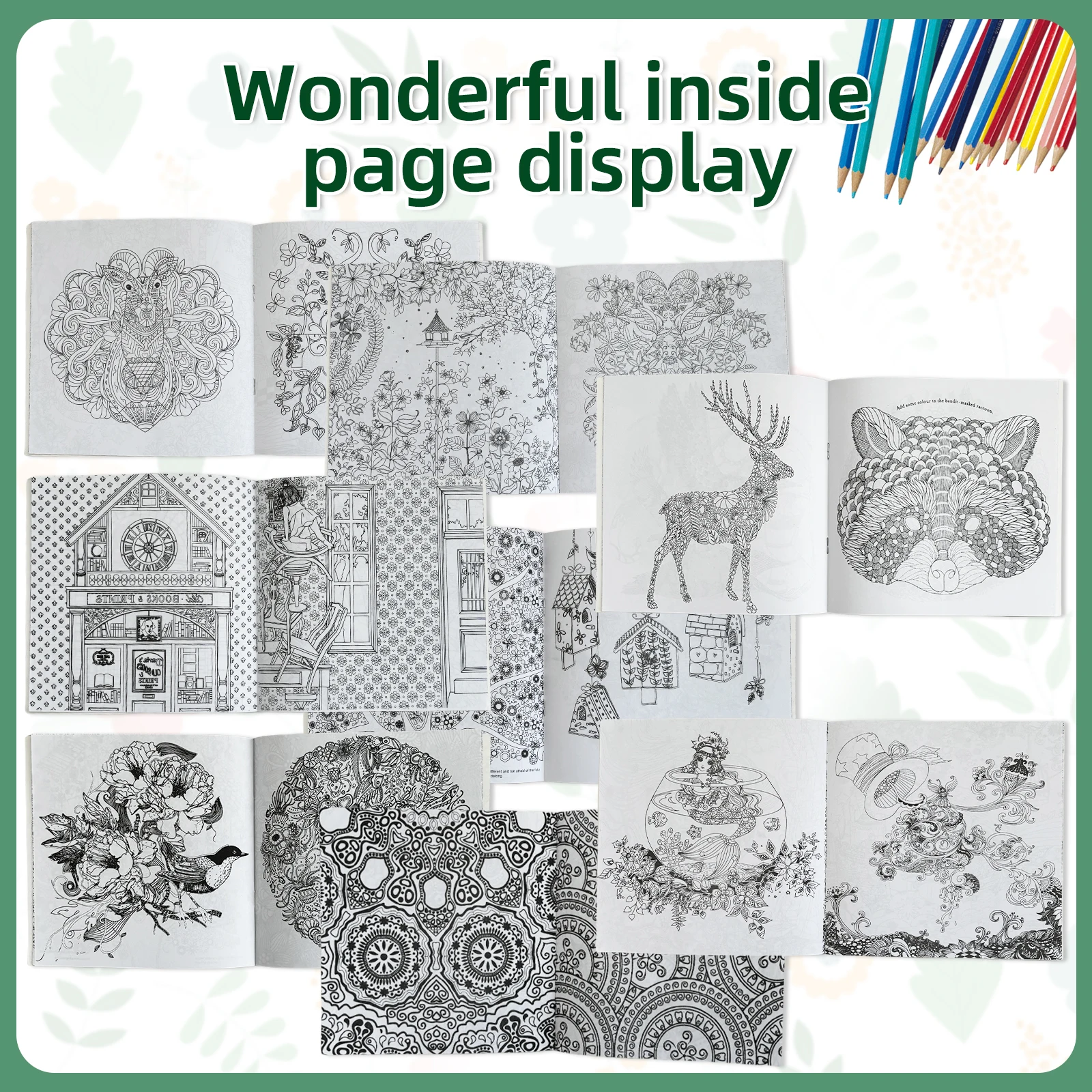 1 Set of 8 Adult Advanced Coloring Books Concentration Improvement Highly Difficult Patterns Free Play Fashion Gifts