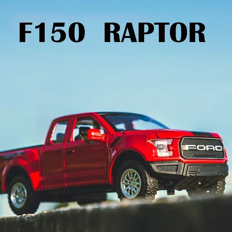 Nouveau 1:32 Raptor F150 grande roue en alliage moulé sous pression modèle de voiture avec son lumière retirer voiture jouets pour enfants cadeaux de noël Allo