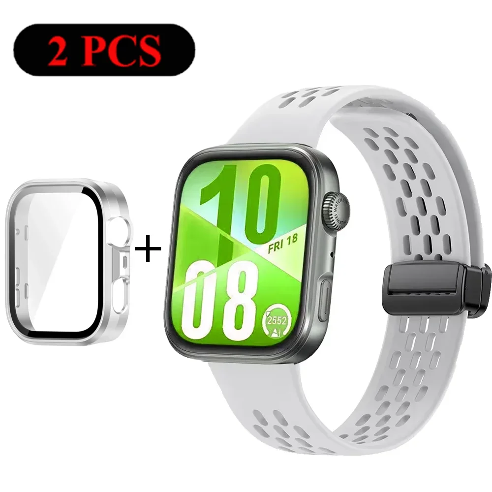 حزام سيليكون + حافظة لهاتف هواوي ساعة فيت 4 برو فيت 4 قطعة شل سوار رياضي معصمه ساعة هواوي فيت 3 4 ملحقات كوريا #2