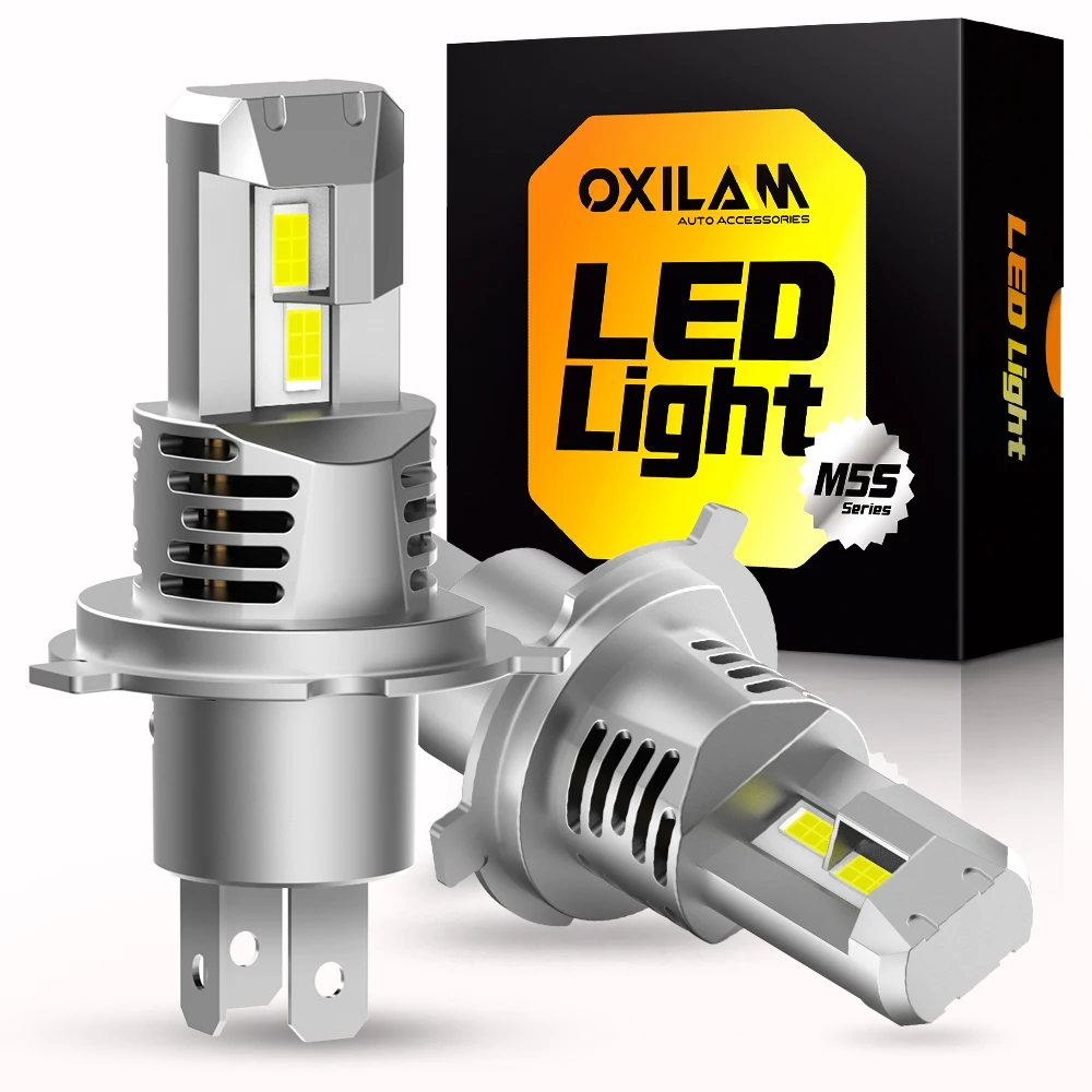 2Pcs H4 LED Headlight Canbus Lamp 120W H4 9003 LED Light Bulbs 7035 Chips with Fan Turbo Lights Car Hi/Low Headlights 6500K 12V
