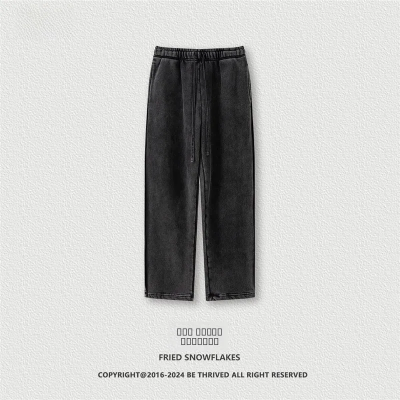 

Мужские спортивные брюки с флисовой подкладкой, прямого кроя, в стиле ретро, повседневные, из хлопка, однотонные, для ежедневной носки