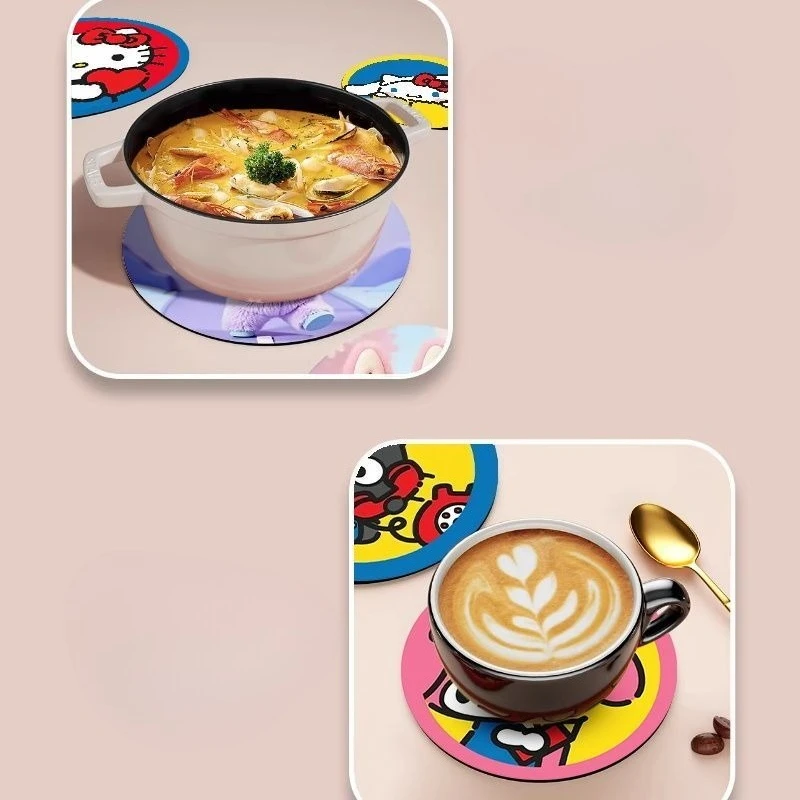 New Hot Cute Kawaii Cartoon Fancy Pet Figure Insulated Coaster Anti Slip Mat Coffee Shop Dining Table Cup Holder view 3