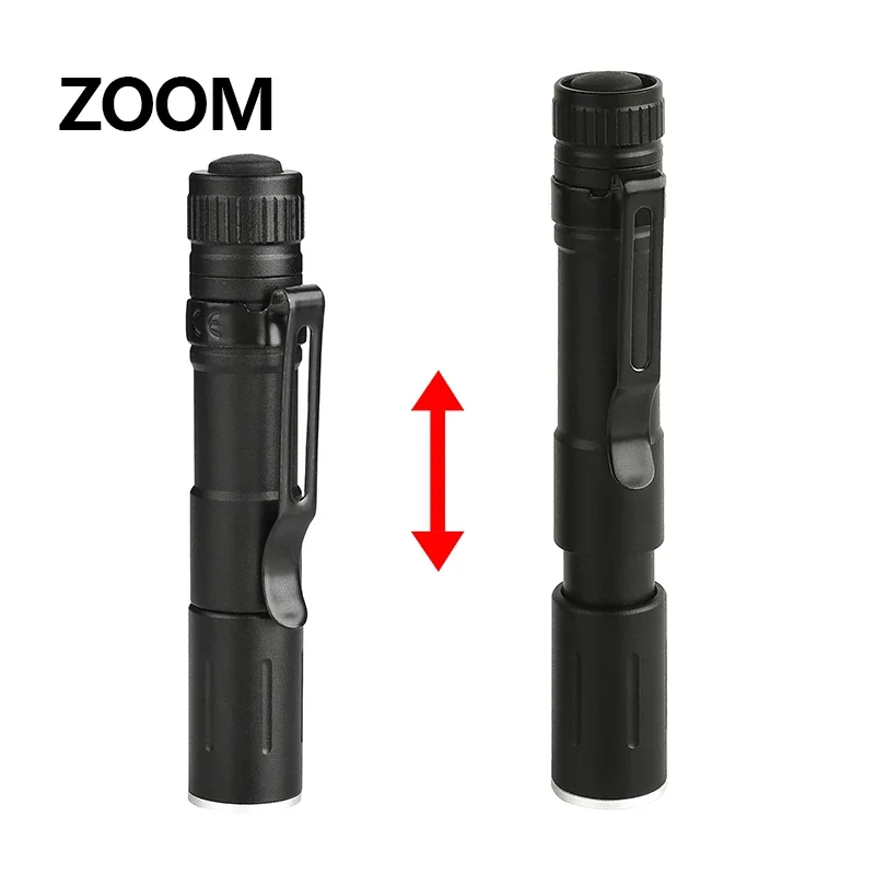 Super Bright LED Flashlight Mini Flashlights Pocket Emergency Light Small Torch Pocket Zoomable Flashlight Waterproof