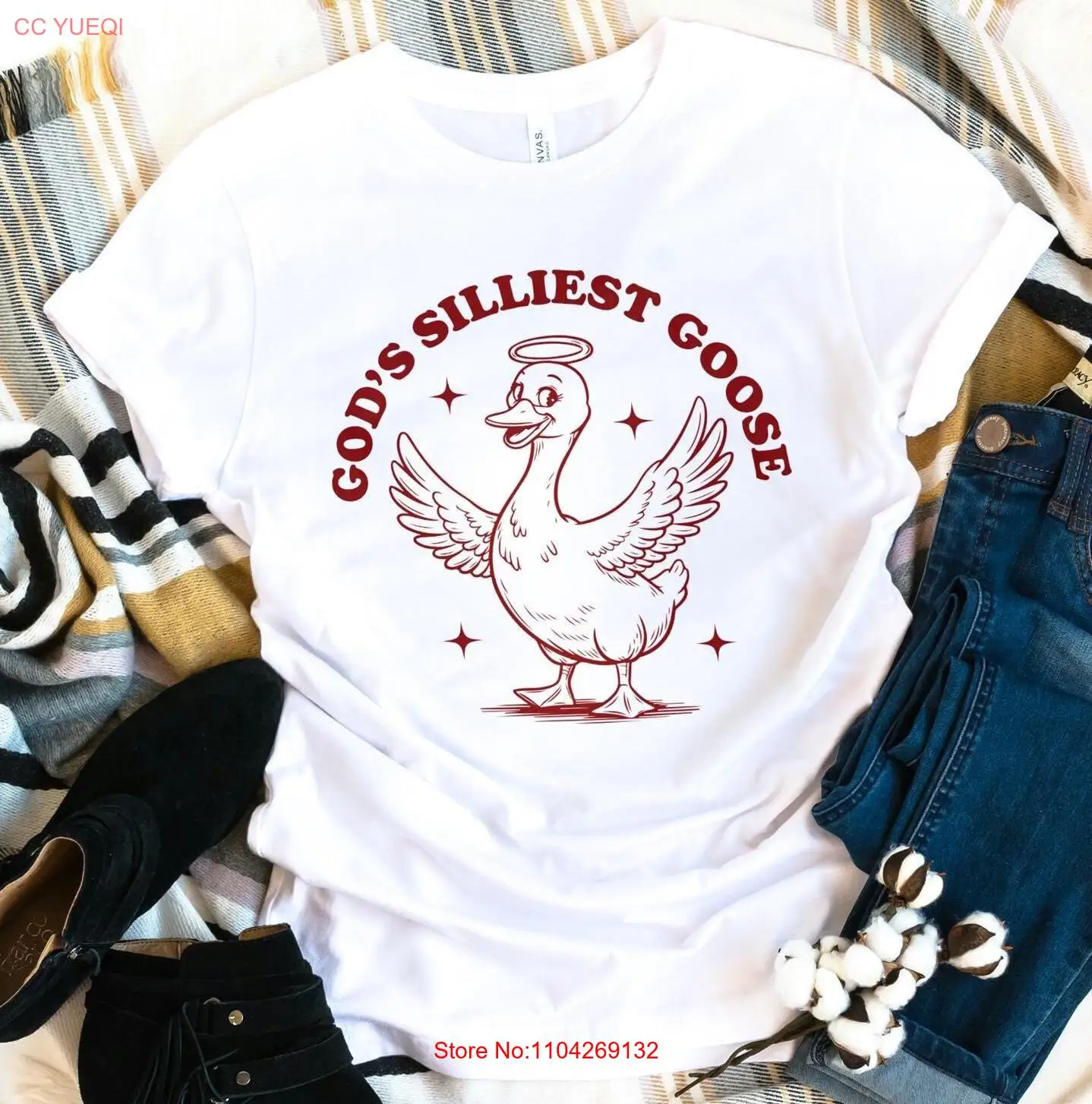 God's Silliest Goose T Shirt Funny Silly Outfits Vintage Retro Animal Meme  long or short sleeves