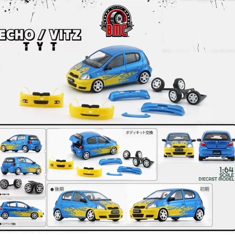 

BM масштаб 1:64 TYT 1998 Yaris/Echo/Vitz, имитация сплава, модель автомобиля, статическая коллекция, украшенные праздничные игрушки, сувенирный подарок