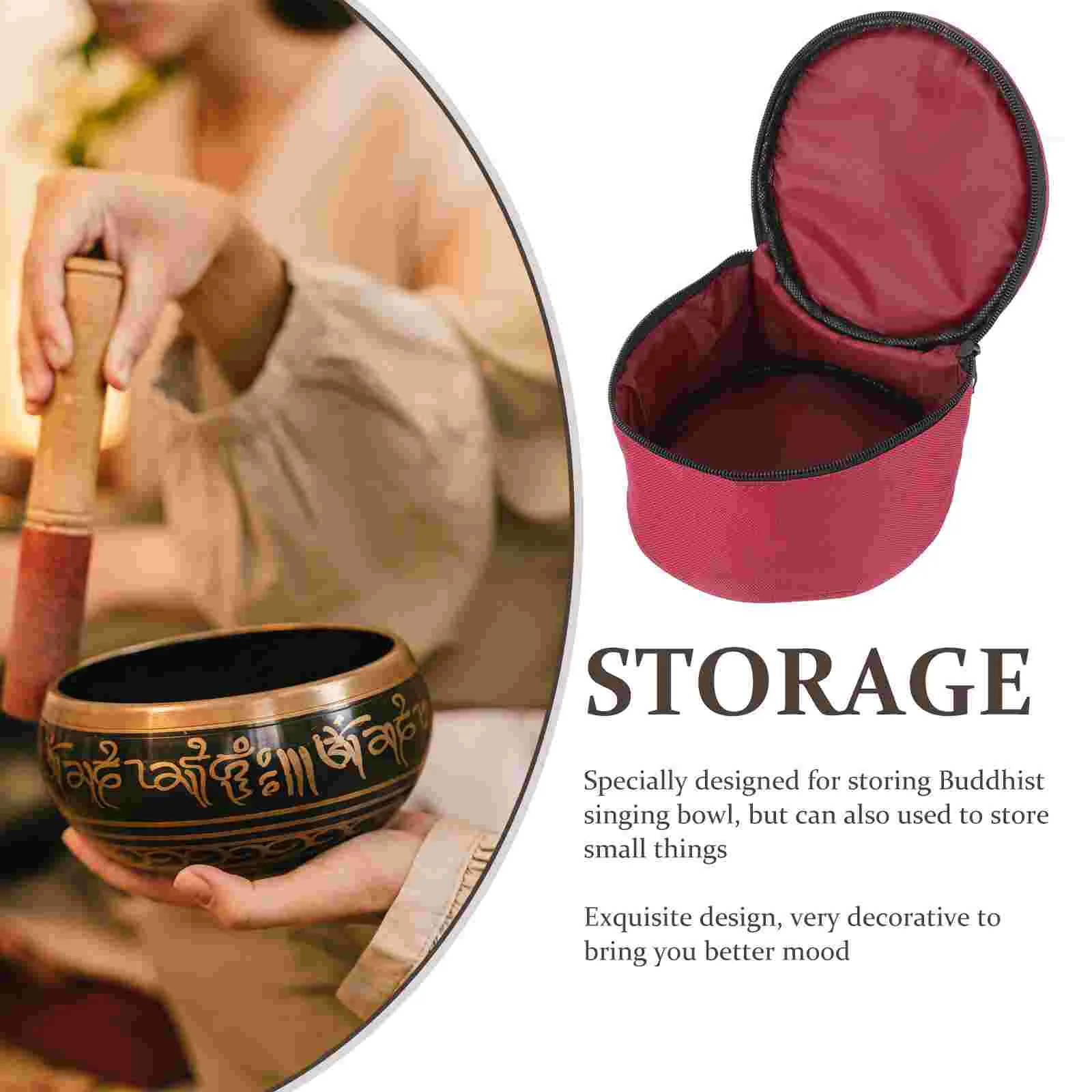 Singing Bowl Carrier Bag Earn Box Packaging Bags Crystal Case Suitcase Sound Carrying Cushion