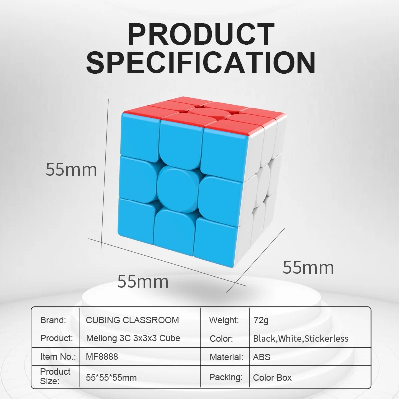 

MoYu MeiLong 3C 3x3 Speed Cube, adjustable elasticity stable rotation and premium durable material