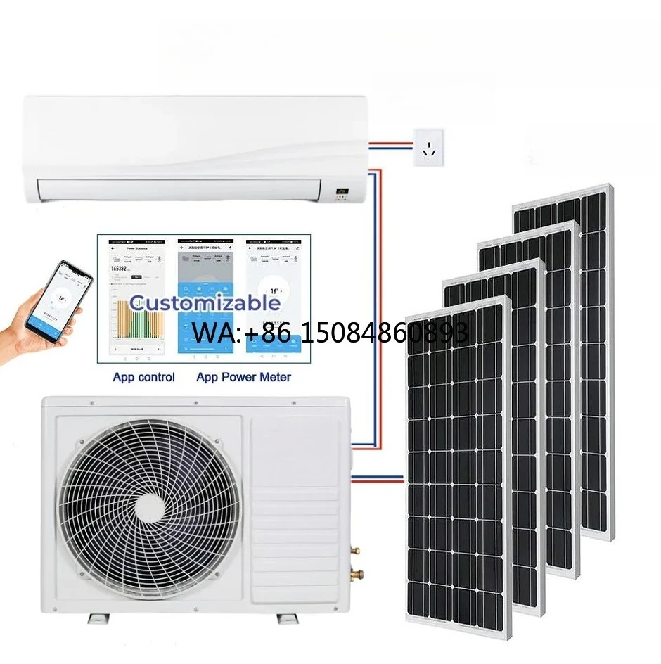 12000/18000/24000/36000Btu Hybrid AC/DC Solar Air Conditioner, Solar-Powered Electricity Saving Solution